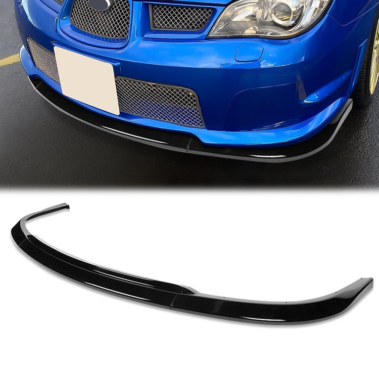 LIP FRONTAL 06-07 SUBARU IMPREZA WRX STI - REQUIRES DRILLING BUMPER FOR INSTALLATION - 3PC - PAINTED GLOSS BLACK