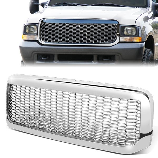 PARRILLA GRILLE - 99-04 FORD F-250, F-350, F-450, F-550 - HONEYCOMB MESH - CHROME