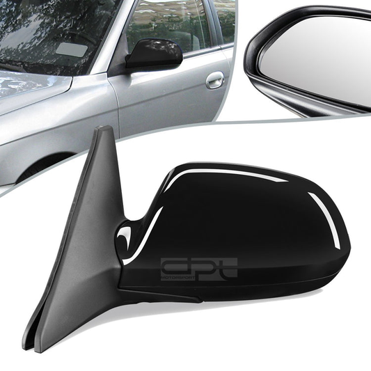 RETROVISOR MIRROR - OEM - 02-04 KIA SPECTRA 1.8L - MANUAL - PAINTABLE - BLACK - LEFT