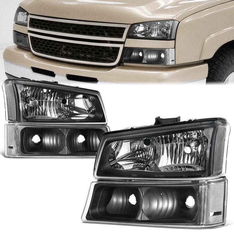 FAROS 03-2006 CHEVY SILVERADO/AVALANCHE//WHITE COVER, WHITE REVERSE, BLACK FRAME, 4P NEAR AND FAR LIGHT WITH BLUE LIGHT BULB