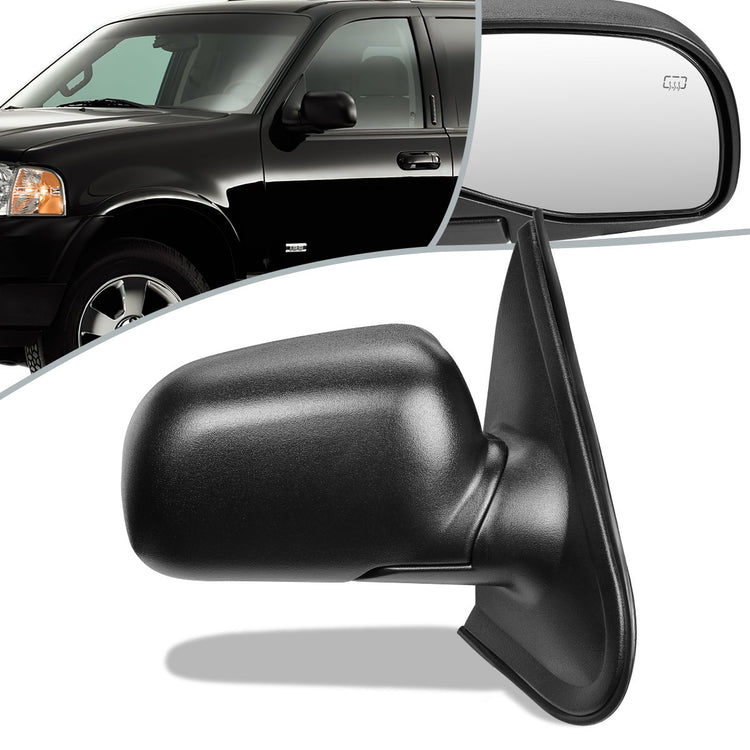 RETROVISOR MIRROR - OEM - 95-01 FORD EXPLORER / 01-03 FORD EXPLORER SPORT / SPORT TRAC / 97-01 MERCURY MOUNTAINEER - POWERED - HEATED - TEXTURED - BLACK - RIGHT