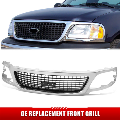 PARRILLA GRILLE - FD EXPDTION '97-'02/'03-'06/ GRILLE ASS'Y '99-02/ CHROME/DARK SILVER/ (XLT)//PARTS.NO,FO1200377//OEM NO,XL1Z8200AAA