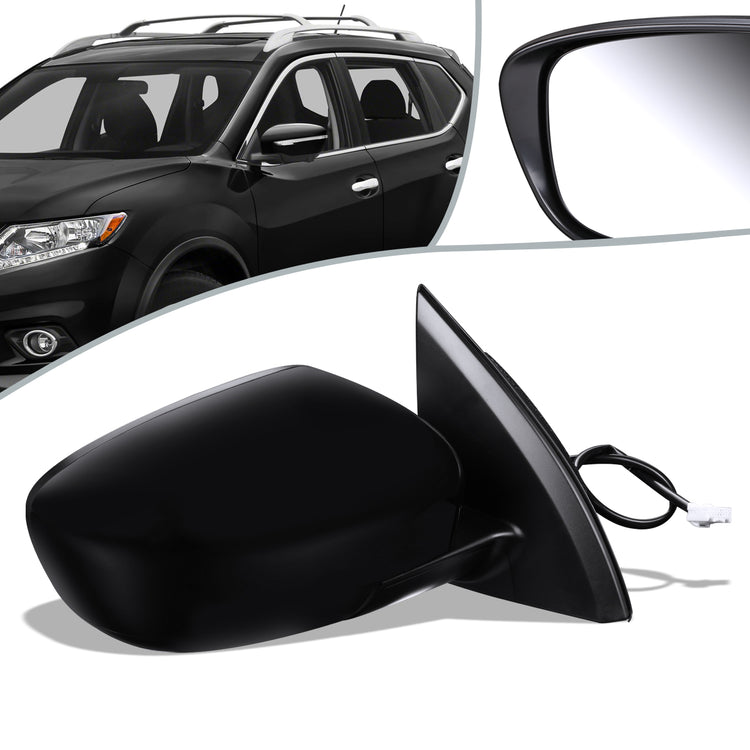 RETROVISOR MIRROR - OEM - 17-19 NISSAN ROGUE SPORT - FOLDING - BLACK MATERIAL - RIGHT