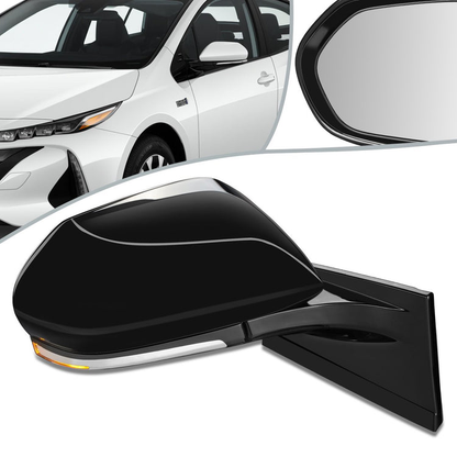 RETROVISOR MIRROR - OEM - 17-18 TOYOTA PRIUS - POWERED - HEATED - W/ SIGNAL LIGHT - FOLDING - RIGHT - BLACK MATERIAL