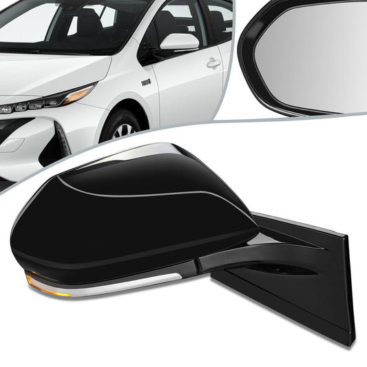 RETROVISOR MIRROR - OEM - 17-18 TOYOTA PRIUS - POWERED - HEATED - W/ SIGNAL LIGHT - FOLDING - RIGHT - BLACK MATERIAL