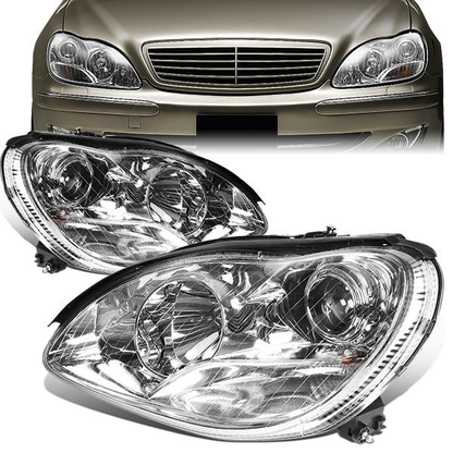 FAROS 00-06 MERCEDES-BENZ S-CLASS W220 4-DOOR - PROJECTOR - CHROME HOUSING - H7 LOW BEAM / HIGH BEAM
