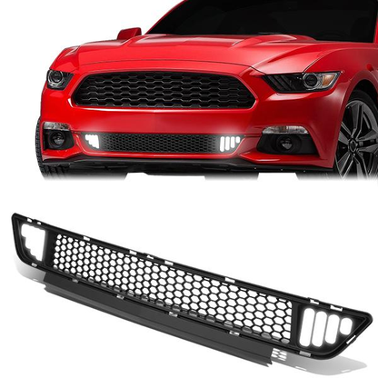 PARRILLA FRONT LOWER GRILLE - 15-17 FORD MUSTANG - HONEYCOMB MESH - W/ LED DRL LIGHT - BLACK