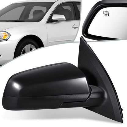 RETROVISOR MIRROR - OEM - 06-12 CHEVY IMPALA / 06-08 CHEVY MONTE CARLO - POWERED - HEATED - FOLDING - BLACK MATERIAL - RIGHT
