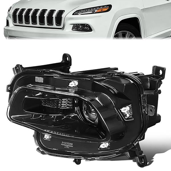 FAROS OE STYLE - 14-18 JEEP CHEROKEE - USES 9012 HIR BULB - LEFT - OE STYLE - BLACK