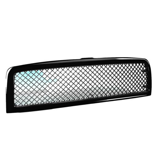 PARRILLA GRILLE - 95-01 DODGE RAM 1500 / 96-02 RAM 2500 , 3500 - DIAMOND MESH STYLE - GLOSSY - ABS - BLACK