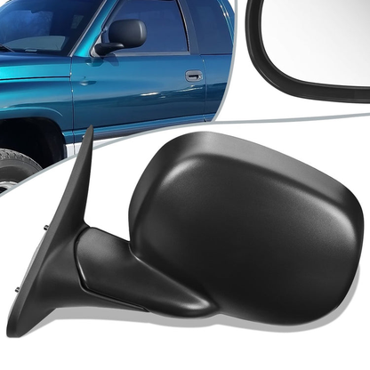 RETROVISOR MIRROR - 98-01 DODGE RAM 1500 / 98-02 DODGE RAM 2500 3500 - POWERED - HEATED - OEM - LEFT - TEXTURED/BLACK