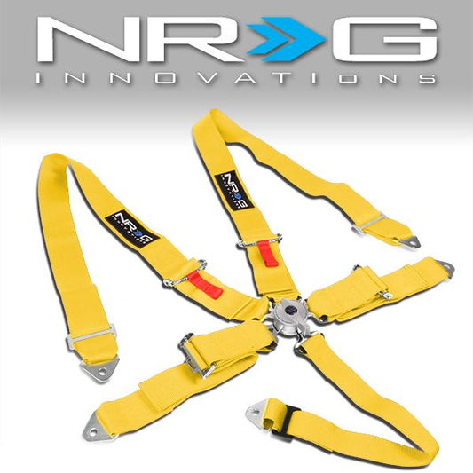 CINTURON RACING 6 POINT - CAM LOCK - YELLOW