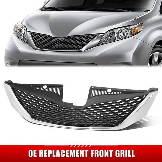 PARRILLA GRILLE - TY SIENA '11-'17/'18-'20/ GRILLE ASS'Y 11-17/ BLACK W/CHROME MOULDING/ W/O RADAR CRUISE CONTROT/ (SE)//PARTS.NO,TO1200356//OEM NO,5310108120
