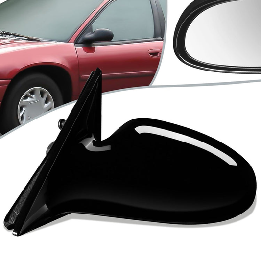 RETROVISOR MIRROR - 93-97 CHRYSLER CONCORDE / 93-97 DODGE INTREPID / 93-97 EAGLE VISION / 94-97 CHRYSLER LHS - MANUAL - OEM - LEFT - PAINTABLE - BLACK