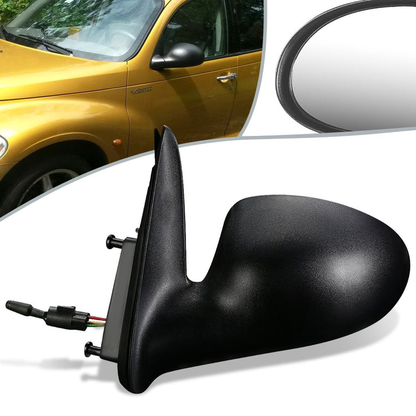 RETROVISOR MIRROR - 04-09 CHRYSLER PT CRUISER - MANUAL - OEM - LEFT - TEXTURED/BLACK