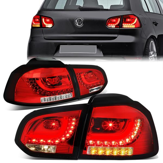 FAROS TRASEROS 10-14 VOLKSWAGEN GOLF HATCHBACK - 3D STRIP - LED - RED / CLEAR