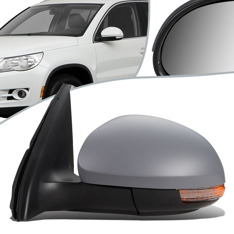 RETROVISOR MIRROR - OEM - 09-11 VOLKSWAGEN TIGUAN - POWERED - HEATED - W/ SIGNAL LIGHT - W/ MEMORY - W/ PUDDLE LIGHT - FOLDING - W/ AUTO BACK HOLD - LEFT - GRAY