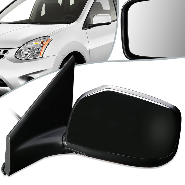 RETROVISOR MIRROR - OEM - 08-13 NISSAN ROGUE - POWERED - HEATED - PAINTABLE - BLACK - LEFT