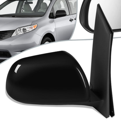 RETROVISOR MIRROR - OEM - 11-12 TOYOTA SIENNA - POWERED - HEATED - TEXTURED - RIGHT - BLACK