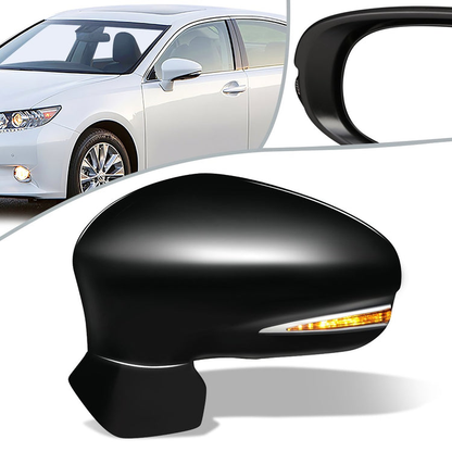 RETROVISOR MIRROR - OEM - 13-15 LEXUS ES350, ES300H - POWERED - HEATED - W/ SIGNAL LIGHT - W/ MEMORY - W/ PUDDLE LIGHT - FOLDING - BLACK MATERIAL - LEFT