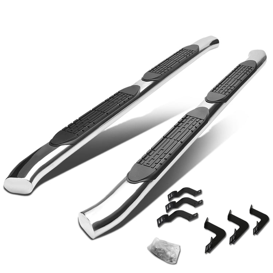 ESTRIBOS 4" - OVAL - 45 DEG - 07-17 TOYOTA TUNDRA - DOUBLE CAB - SILVER