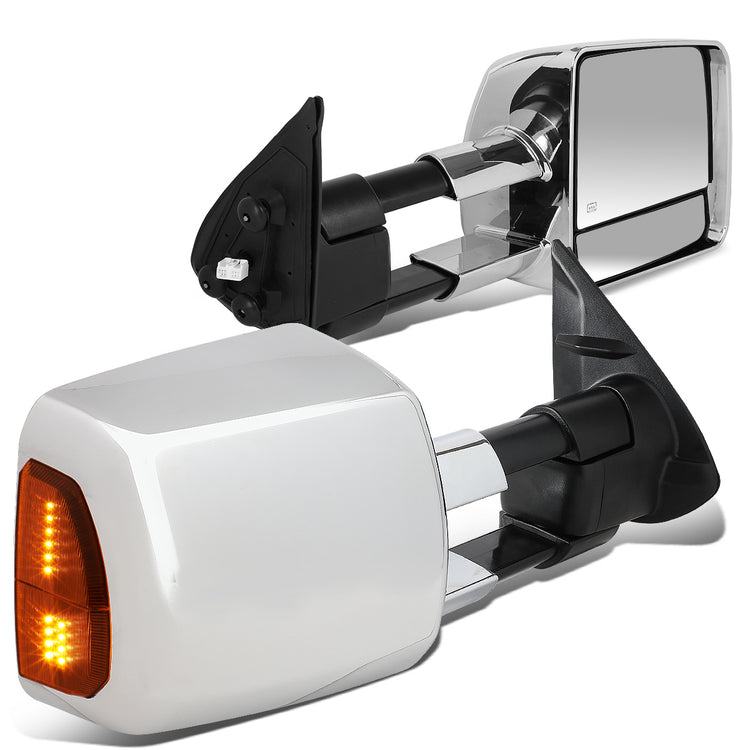 RETROVISORES EXTENDIBLES TOWING MIRROR - 16-19 TOYOTA TACOMA - POWERED W/HEATED W/AMBER SIGNAL - CHROME