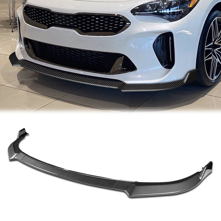 LIP FRONTAL 19-22 KIA STINGER - REQUIRES DRILLING BUMPER FOR INSTALLATION - 3PC - CARBON FIBER LOOK