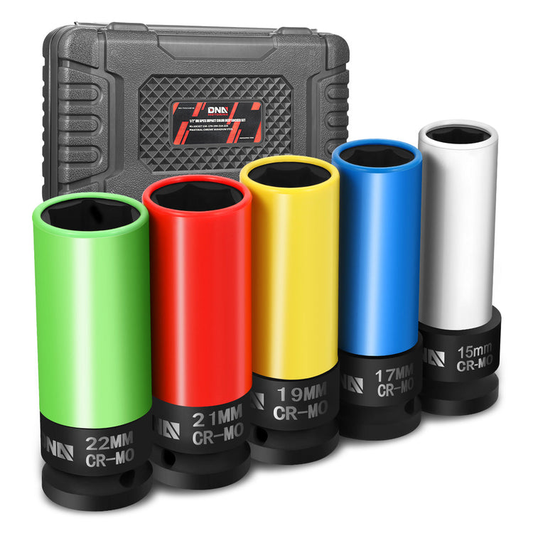HERRAMIENTAS 5PC - SOCKET EXTENDED - DEEP IMPACT COLOR - 1/2" DR