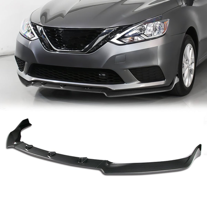 LIP FRONTAL 16-19 NISSAN SENTRA - REQUIRES DRILLING BUMPER FOR INSTALLATION - 3PC - CARBON FIBER LOOK