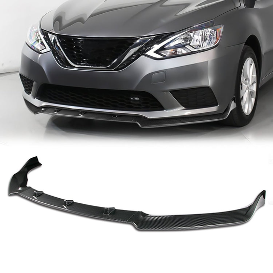 LIP FRONTAL 16-19 NISSAN SENTRA - REQUIRES DRILLING BUMPER FOR INSTALLATION - 3PC - CARBON FIBER LOOK