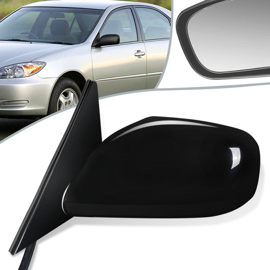 RETROVISOR MIRROR - OEM - 02-06 TOYOTA CAMRY - POWERED - PAINTABLE - BLACK - LEFT