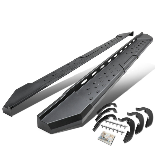 ESTRIBOS 5.5" - STRAIGHT - W/ MOUNTING BRACKETS - 07-17 CHEVY SILVERADO 1500, 2500HD, 3500HD / 07-17 GMC SIERRA 1500, 2500HD, 3500HD - EXTENDED CAB - BLACK