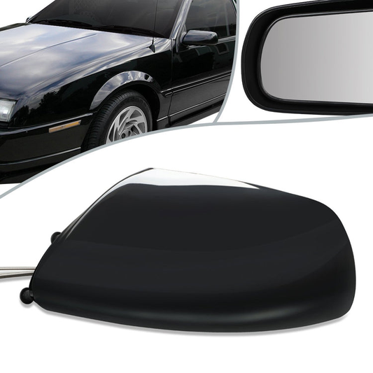 RETROVISOR MIRROR - OEM - 87-96 CHEVY CORSA - MANUAL - W/ CABLE - BLACK MATERIAL - LEFT