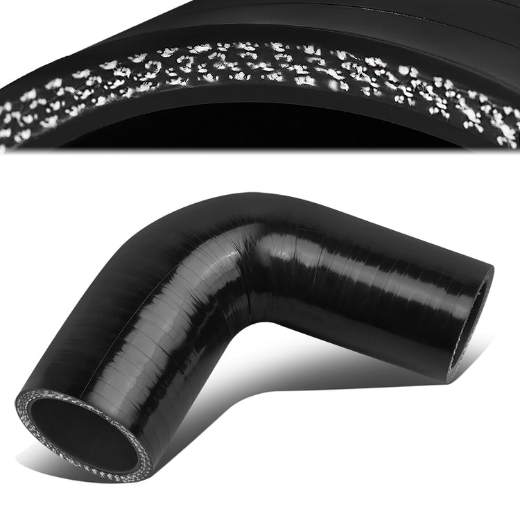 COPLE DE SILICON 3-PLY - 1.25" TO 1.50" REDUCER W/ 90 DEGREE - BLACK - RM6-4