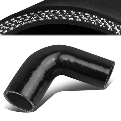 COPLE DE SILICON 3-PLY - 1.25" TO 1.50" REDUCER W/ 90 DEGREE - BLACK - RM6-4