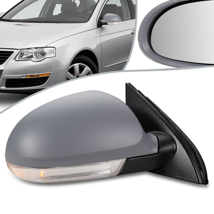 RETROVISOR MIRROR - OEM - 05-10 VOLKSWAGEN PASSAT - POWERED - HEATED - W/ SIGNAL LIGHT - FOLDING - RIGHT - GRAY