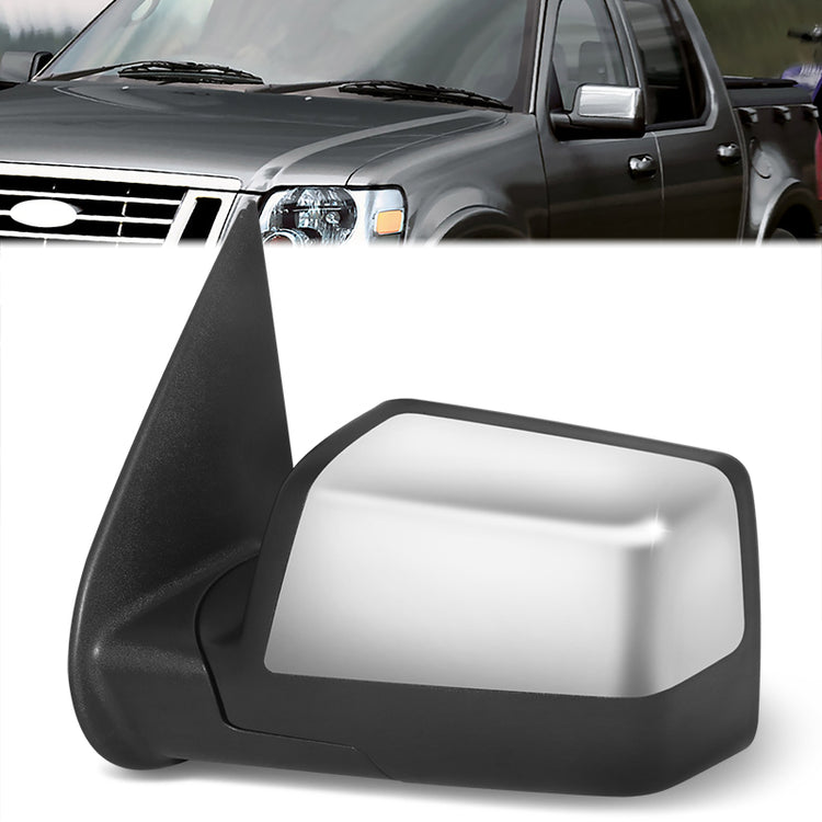 RETROVISOR MIRROR - OE STYLE - FORD EXPLORER 06-10 - FORD EXPLORER SPORT TRAC 07-10 - WITH POWER WITH CHROME COVER - DRIVER SIDE - SMOOTH - CHROME / BLACK