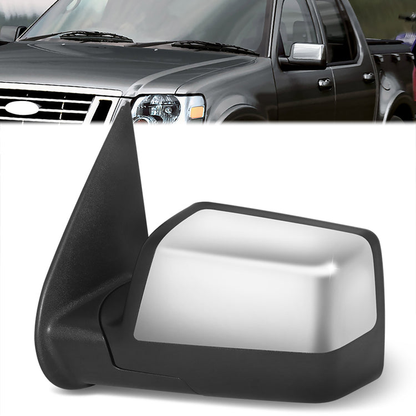 RETROVISOR MIRROR - OE STYLE - FORD EXPLORER 06-10 - FORD EXPLORER SPORT TRAC 07-10 - WITH POWER WITH CHROME COVER - DRIVER SIDE - SMOOTH - CHROME / BLACK