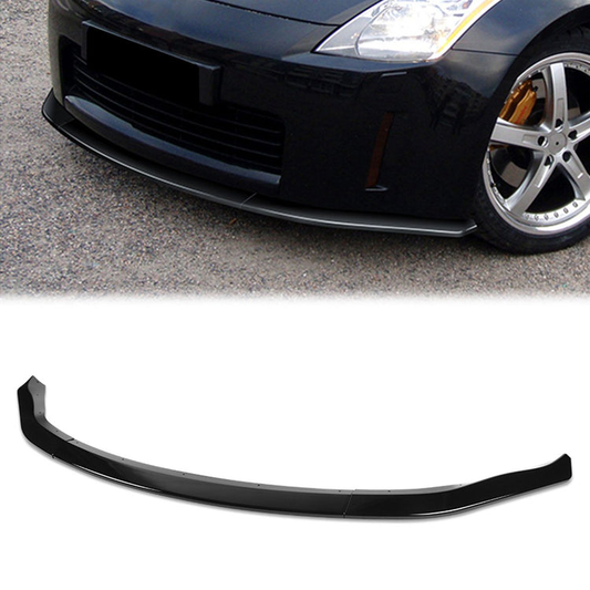LIP FRONTAL 03-05 NISSAN 350Z Z33 - REQUIRES DRILLING BUMPER FOR INSTALLATION - 3PC - PAINTED GLOSS BLACK