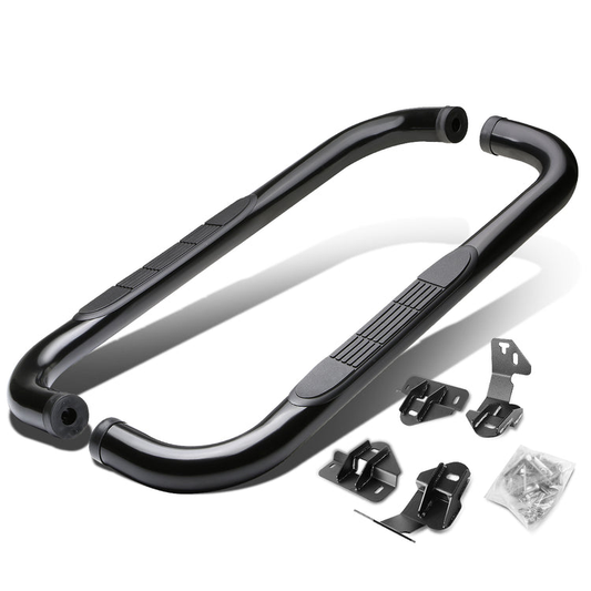 ESTRIBOS 3" - ROUND - 90 DEG - 09-14 FORD F-150 - REGULAR CAB - BLACK