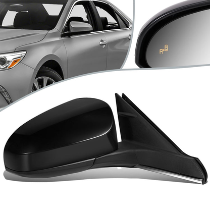 RETROVISOR MIRROR - OEM - 15-16 TOYOTA CAMRY - POWERED - HEATED - W/ BSD - FOLDING - RIGHT - BLACK MATERIAL