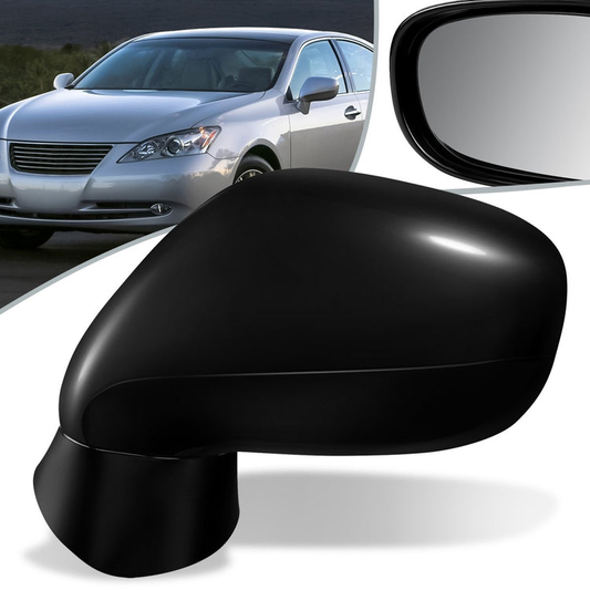RETROVISOR MIRROR - OEM - 07-12 LEXUS ES350 - POWERED - HEATED - W/ MEMORY - W/ PUDDLE LIGHT - FOLDING - BLACK MATERIAL - LEFT
