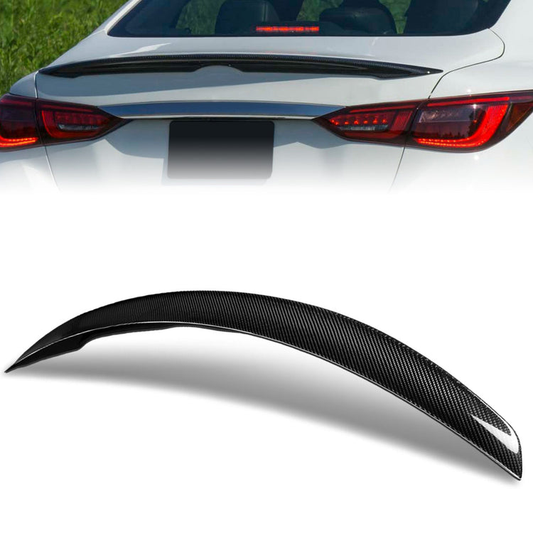 SPOILER CAR TRUNK SPOILER - 14-21 INFINITI Q50 - CARBON FIBER BLACK