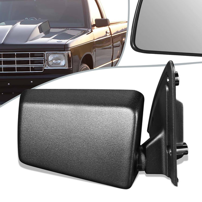 RETROVISOR MIRROR - OEM - 85-94 CHEVY S10 BLAZER / 85-93 CHEVY S10 PICKUP / 85-91 GMC S15 JIMMY / 85-90 GMC S15 PICKUP / 91-93 GMC SONOMA / 91-94 OLDSMOBILE BRAVADA - MANUAL - TEXTURED - BLACK - RIGHT