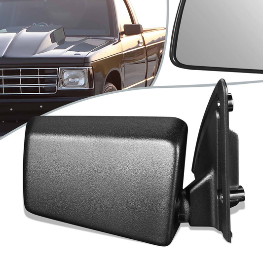 RETROVISOR MIRROR - OEM - 85-94 CHEVY S10 BLAZER / 85-93 CHEVY S10 PICKUP / 85-91 GMC S15 JIMMY / 85-90 GMC S15 PICKUP / 91-93 GMC SONOMA / 91-94 OLDSMOBILE BRAVADA - MANUAL - TEXTURED - BLACK - RIGHT