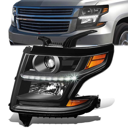 FAROS OE STYLE - 15-20 CHEVY TAHOE / 15-20 CHEVY SUBURBAN / 16-19 CHEVY SUBURBAN 3500HD - USES 9005 HIGH/H7 LOW BEAM BULBS - BLACK HOUSING - LEFT