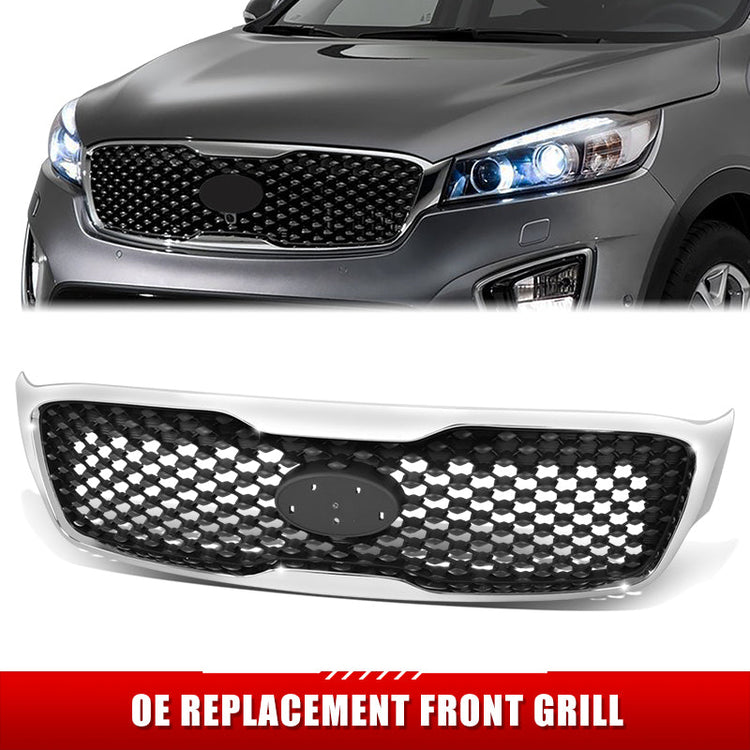 PARRILLA GRILLE - KA  SORETO '14-15/16-18/19-20/ GRILLE ASS'Y 16-18/ MAT-GRAY W/CHROME MOULDING/ (L|LX)//PARTS.NO,KI1200181//OEM NO,86380C6000