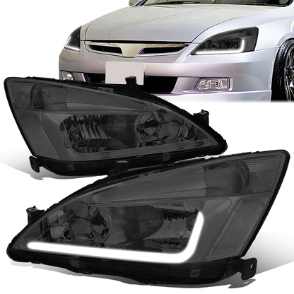 FAROS 03-07 HONDA ACCORD 2/4-DOOR - LED DRL - SMOKE HOUSING / CLEAR CORNER - 9006 LOW BEAM / 9005 HIGH BEAM