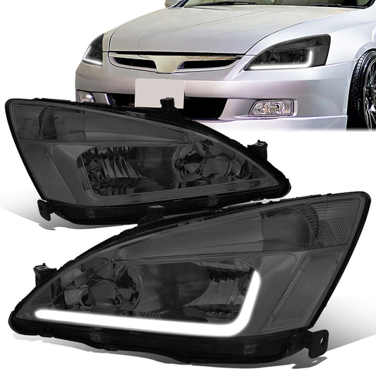 FAROS 03-07 HONDA ACCORD 2/4-DOOR - LED DRL - SMOKE HOUSING / CLEAR CORNER - 9006 LOW BEAM / 9005 HIGH BEAM