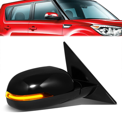 RETROVISOR MIRROR - OE STYLE - KIA SOUL 14-19 - WITH POWER FOLD WITH HEATED GLASS WITH TURN SIGNAL - PASSENGER SIDE - PAINT TO MATCH - BLACK
